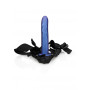 fallo cavo vaginale dildo anale indossabile Textured Curved Hollow Strap-on - 8'' / 20 cm - Met Blue