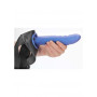 fallo cavo vaginale dildo anale indossabile Textured Curved Hollow Strap-on - 8'' / 20 cm - Met Blue