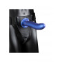 fallo cavo vaginale dildo anale indossabile Textured Curved Hollow Strap-on - 8'' / 20 cm - Met Blue