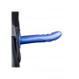 fallo cavo vaginale dildo anale indossabile Textured Curved Hollow Strap-on - 8'' / 20 cm - Met Blue