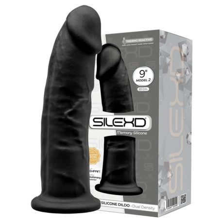 Dildo MAXI vaginale anale in silicone realistico Model 2 22.8 cm black