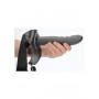 fallo cavo anale dildo vaginale indossabile Textured Curved Hollow Strap-on - 8'' / 20 cm - Gun Metal