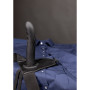 fallo cavo anale vaginale dildo indossabile Textured Curved Hollow Strap-on - 8'' / 20 cm - Black