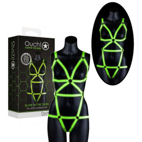 Body bondage sexy imbracatura sadomaso Harness - GitD - Neon Green/Black