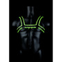 Imbragatura uomo bondage sexy pettorina sadomaso fosforescente Chest Bulldog Harness - GitD - Neon Green/Black