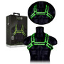 Pettorina sadomaso imbracatura bondage sexy Buckle Bulldog Harness - GitD - Neon Green/Black