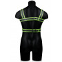 Pettorina bondage uomo sexy imbracatura sadomaso Body Harness - Glow in the Dark - Neon Green/Black