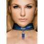 Collare con guinzaglio sadomaso sexy costrittivo Collar With Leash Roughend Denim Style Blue