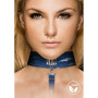 Collare con guinzaglio sadomaso sexy costrittivo Collar With Leash Roughend Denim Style Blue