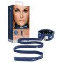 Collare con guinzaglio sadomaso sexy costrittivo Collar With Leash Roughend Denim Style Blue