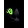 Plug anale in silicone con anello fallico Butt Plug Cock Ring & Ball Strap GitD Neon Green/Black