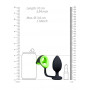 Plug anale in silicone con anello fallico Butt Plug Cock Ring & Ball Strap GitD Neon Green/Black