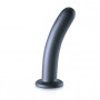 Dildo vaginale in silicone con ventosa Smooth G-Spot Dildo 7'' / 17 cm Gun Metal