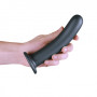 Dildo vaginale in silicone con ventosa Smooth G-Spot Dildo 7'' / 17 cm Gun Metal