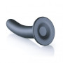 Dildo vaginale in silicone con ventosa Smooth G-Spot Dildo 7'' / 17 cm Gun Metal