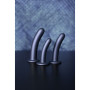 Dildo vaginale in silicone con ventosa Smooth G-Spot Dildo 7'' / 17 cm Gun Metal