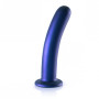 Dildo vaginale per punto g con ventosa Smooth G-Spot Dildo 7'' / 17 cm Metallic Blue