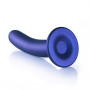 Dildo vaginale per punto g con ventosa Smooth G-Spot Dildo 7'' / 17 cm Metallic Blue