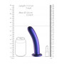 Dildo vaginale per punto g con ventosa Smooth G-Spot Dildo 7'' / 17 cm Metallic Blue