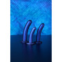 Dildo vaginale per punto g con ventosa Smooth G-Spot Dildo 7'' / 17 cm Metallic Blue