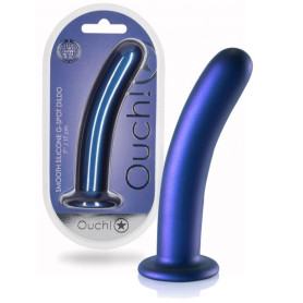 Dildo vaginale per punto g con ventosa Smooth G-Spot Dildo 7'' / 17 cm Metallic Blue