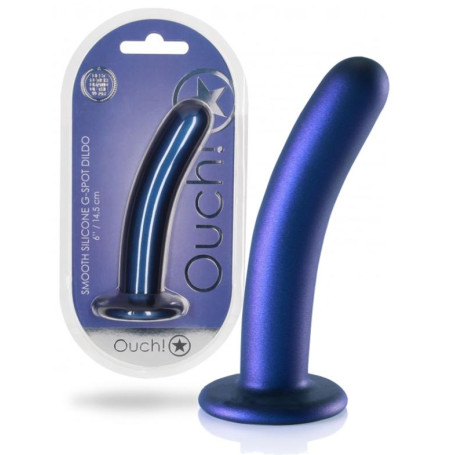 Dildo vaginale per punto g con ventosa Smooth G-Spot Dildo 6'' / 14,5 cm Metallic Blue