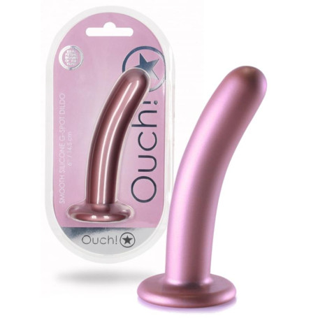 Dildo vaginale per punto g con ventosa Smooth G-Spot Dildo 6'' / 14,5 cm Rose Gold