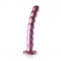 Dildo vaginale a sfere in silicone con ventosa Beaded G-Spot Dildo 8'' / 20,5 cm Rose Gold