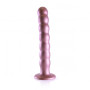 Dildo vaginale a sfere in silicone con ventosa Beaded G-Spot Dildo 8'' / 20,5 cm Rose Gold