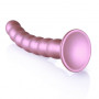 Dildo vaginale a sfere in silicone con ventosa Beaded G-Spot Dildo 8'' / 20,5 cm Rose Gold