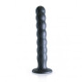 Dildo vaginale in silicone a sfere Beaded G-Spot Dildo 8'' / 20,5 cm Gun Metal