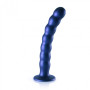 Dildo vaginale a sfere in silicone con ventosa Beaded G-Spot Dildo 8'' / 20,5 cm Metallic Blue