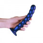 Dildo vaginale a sfere in silicone con ventosa Beaded G-Spot Dildo 8'' / 20,5 cm Metallic Blue