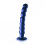 Dildo vaginale a sfere in silicone con ventosa Beaded G-Spot Dildo 8'' / 20,5 cm Metallic Blue