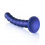 Dildo vaginale a sfere in silicone con ventosa Beaded G-Spot Dildo 8'' / 20,5 cm Metallic Blue