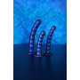 Dildo vaginale a sfere in silicone con ventosa Beaded G-Spot Dildo 8'' / 20,5 cm Metallic Blue