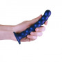 Dildo vaginale a sfere in silicone con ventosa Beaded G-Spot Dildo 6,5'' / 16,5 cm Metallic Blue