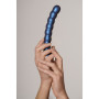 Dildo vaginale a sfere in silicone con ventosa Beaded G-Spot Dildo 6,5'' / 16,5 cm Metallic Blue