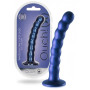 Dildo vaginale a sfere in silicone con ventosa Beaded G-Spot Dildo 6,5'' / 16,5 cm Metallic Blue