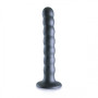 Dildo vaginale in silicone a sfere Beaded G-Spot Dildo 6,5'' / 16,5 cm Gun Metal