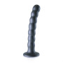 Dildo vaginale in silicone a sfere Beaded G-Spot Dildo 6,5'' / 16,5 cm Gun Metal