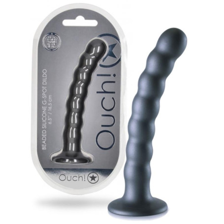 Dildo vaginale in silicone a sfere Beaded G-Spot Dildo 6,5'' / 16,5 cm Gun Metal