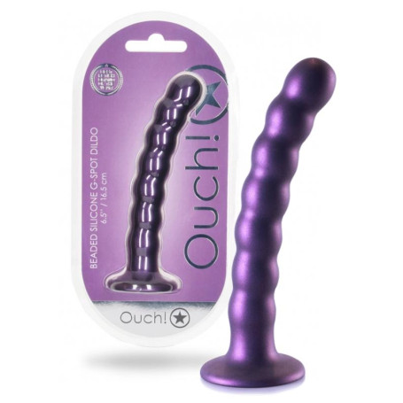 Dildo vaginale a sfere per punto G Beaded G-Spot Dildo 6,5'' / 16,5 cm Metallic Purple