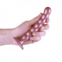 Dildo vaginale in silicone a sfere con ventosa Beaded G-Spot Dildo 6,5'' / 16,5 cm Rose Gold