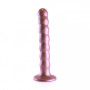 Dildo vaginale in silicone a sfere con ventosa Beaded G-Spot Dildo 6,5'' / 16,5 cm Rose Gold