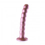 Dildo vaginale in silicone a sfere con ventosa Beaded G-Spot Dildo 6,5'' / 16,5 cm Rose Gold