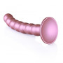 Dildo vaginale in silicone a sfere con ventosa Beaded G-Spot Dildo 6,5'' / 16,5 cm Rose Gold