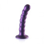 Dildo vaginale a sfere con ventosa in silicone Beaded G-Spot Dildo 5'' / 13 cm Metallic Purple