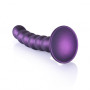 Dildo vaginale a sfere con ventosa in silicone Beaded G-Spot Dildo 5'' / 13 cm Metallic Purple