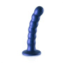 Dildo a sfere con ventosa in silicone Beaded G-Spot Dildo 5'' / 13 cm Metallic Blue